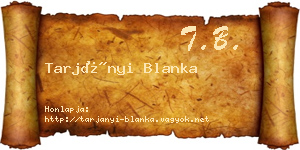 Tarjányi Blanka névjegykártya
